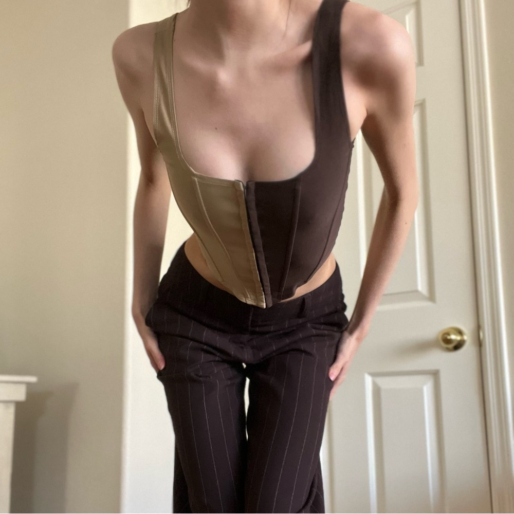 🤎Color Block Hook Bustier🤎